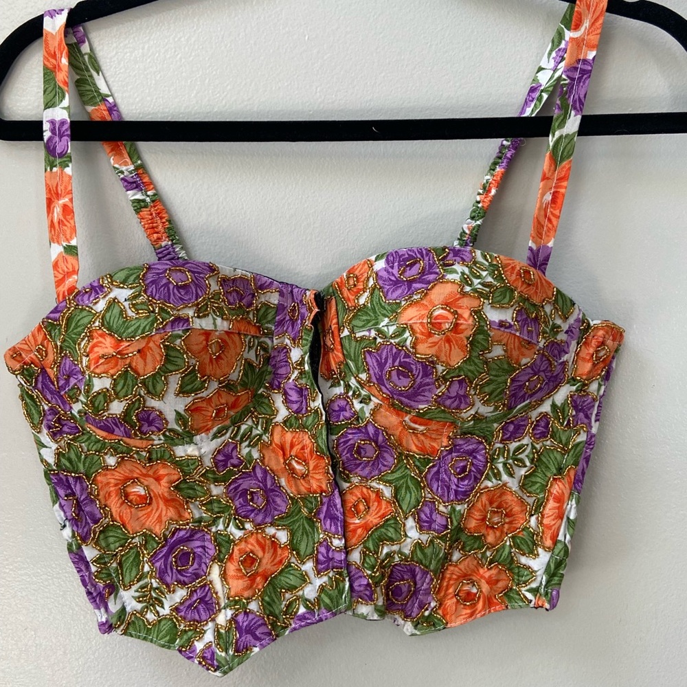FLORAL BUSTIER BRALETTE